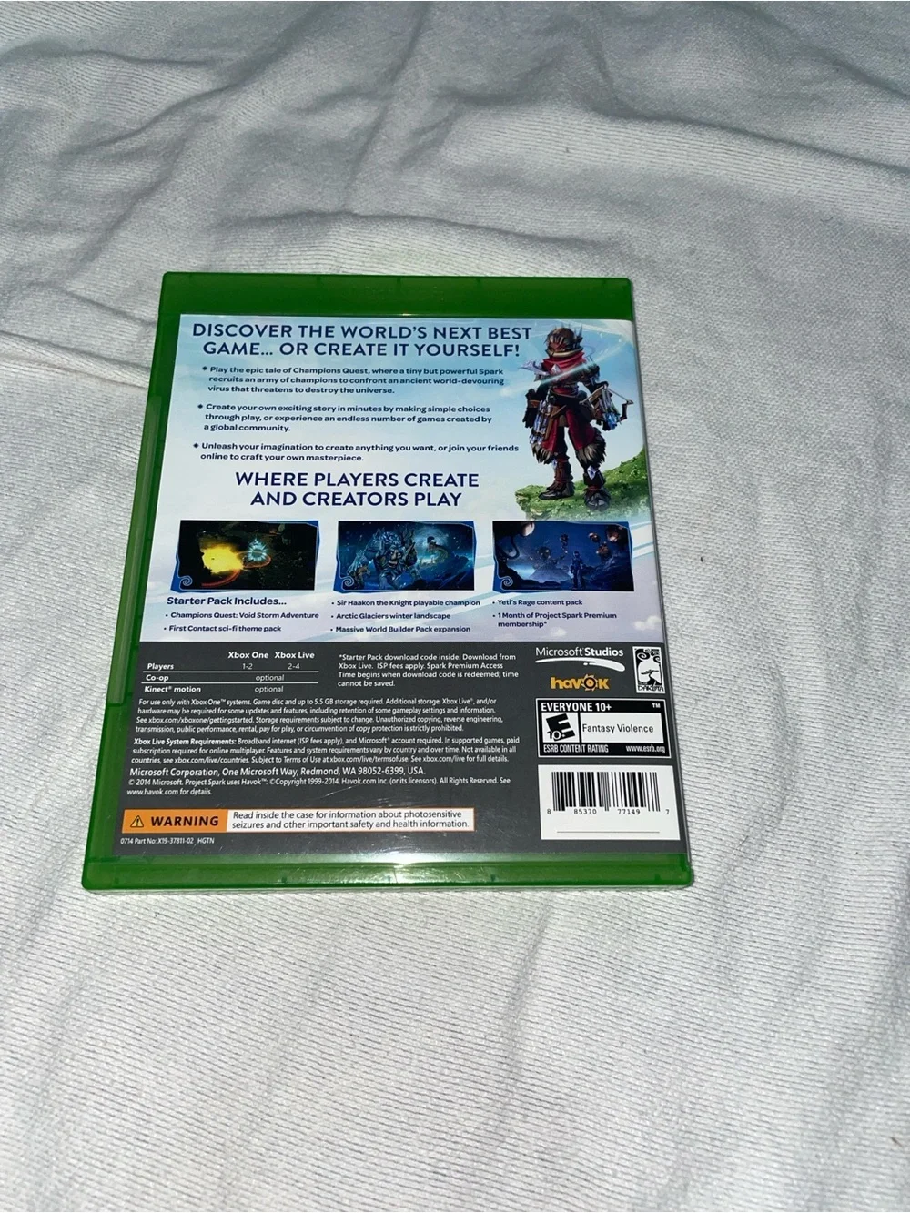 Project Spark Starter Pack Xbox One Game – Microsoft – Complete Case